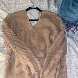 Brown Cardigan, size: small, color: tan